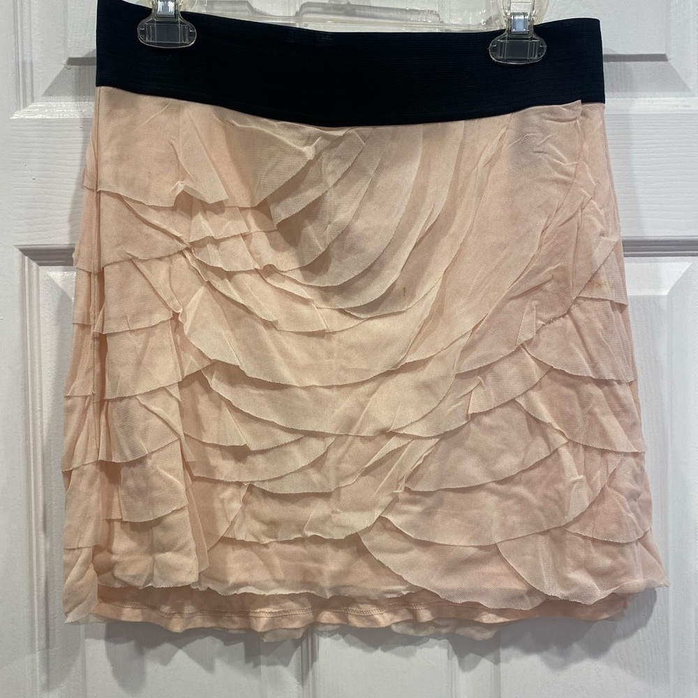 Express Peach/Pink/Cream floral tulle skirt SZ Large